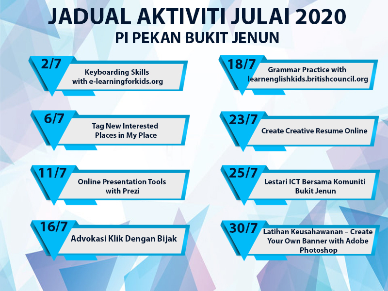 Jadual Aktiviti Julai 1